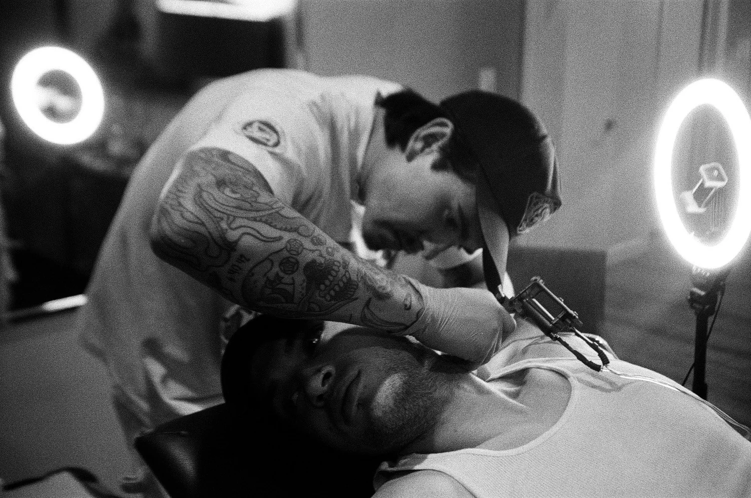 Fine line tattoo work in progress